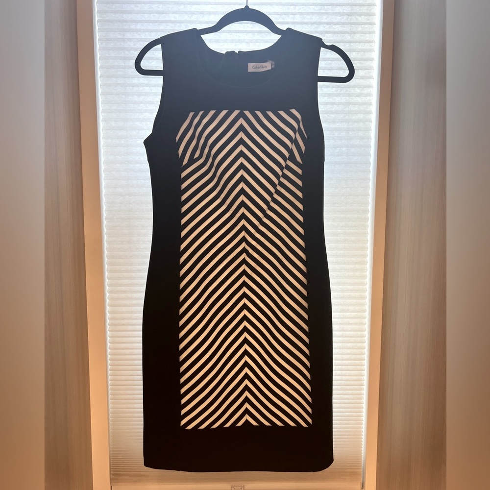 Black and white Calvin Klein sleeveless dress